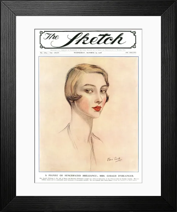 Framed Print : Sketch cover - Mrs Gerald D erlanger (Edythe Baker) Framed Print : Sketch cover - Mrs Gerald D erlanger (Edythe Baker)