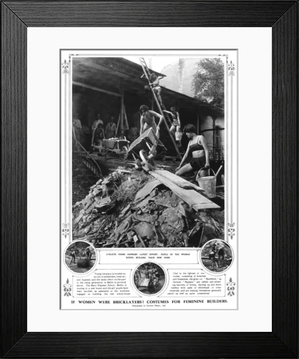 Framed Print : Girls building at the Wigman School Framed Print : Girls building at the Wigman School