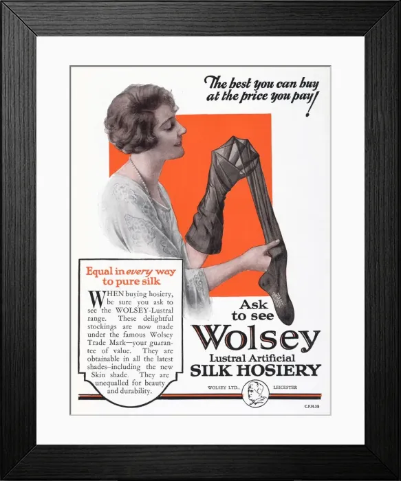 Framed Print : Advert for Wolsey stockings 1928 Framed Print : Advert for Wolsey stockings 1928