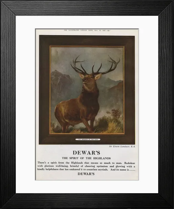 Framed Print : Dewars advert - The Monarch of the Glen