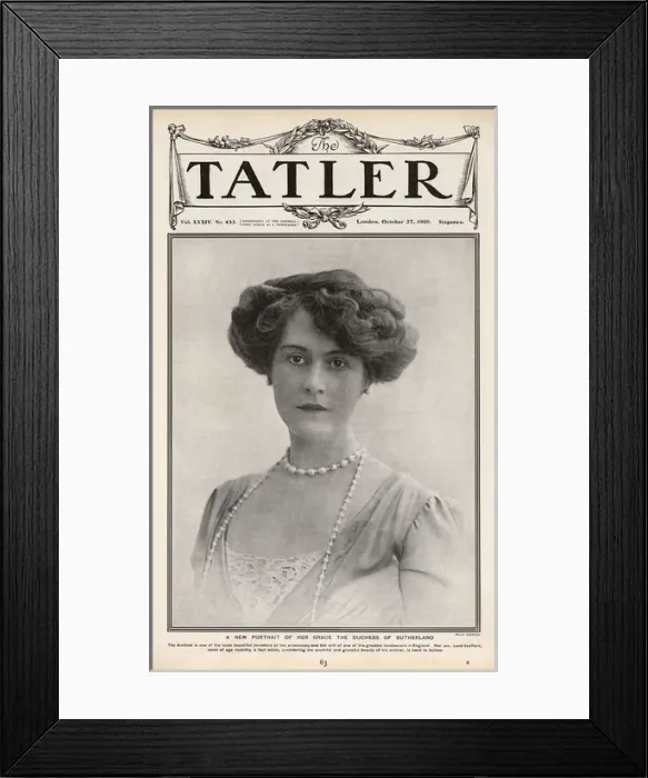 Framed Print : Front cover of The Tatler - The Duchess of Sutherland