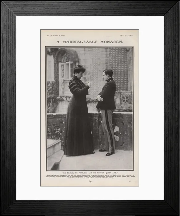 Framed Print : Tatler portrait of King Manuel of Portugal & his mother