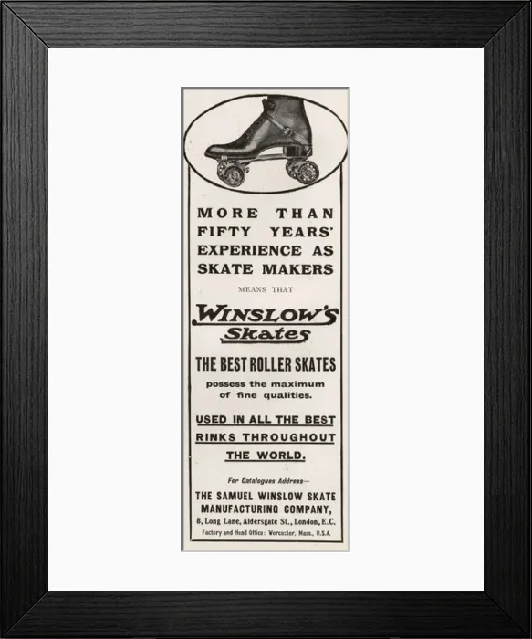 Framed Print : Tatler advertisment for Winslows Skates Framed Print : Tatler advertisment for Winslows Skates