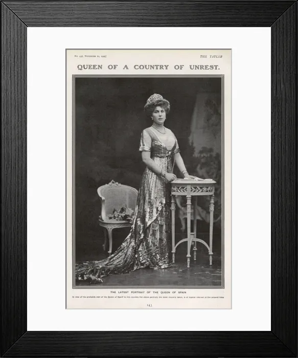 Framed Print : Tatler portrait of the Queen of Spain Framed Print : Tatler portrait of the Queen of Spain