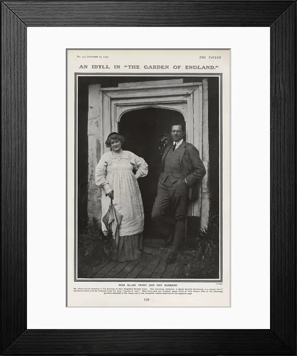 Framed Print : Photo of Ellen Terry and Mr James Carew in the Tatler Framed Print : Photo of Ellen Terry and Mr James Carew in the Tatler