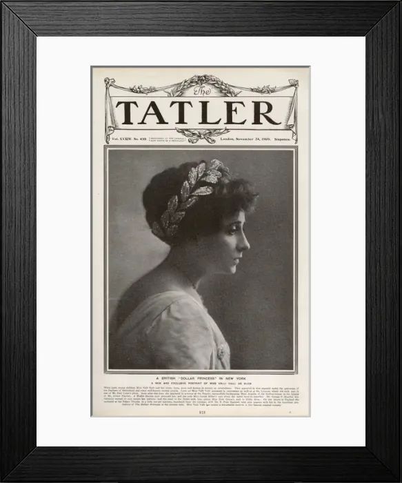 Framed Print : Front cover of the Tatler - Miss Valli Valli Framed Print : Front cover of the Tatler - Miss Valli Valli