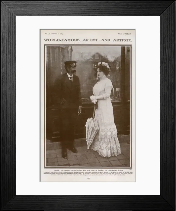 Framed Print : Photo of Paul Helleu & Mlle Arlette Dorgiere in the Tatler