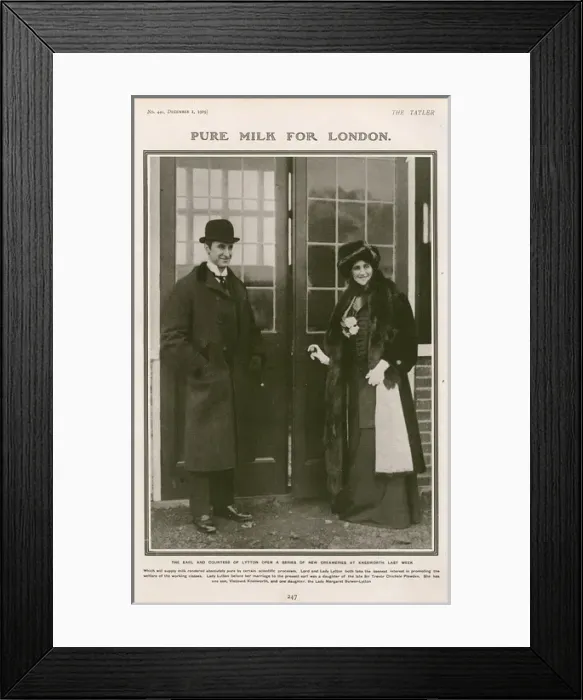 Framed Print : Photo of the Earl and Countess of Lytton in the Tatler Framed Print : Photo of the Earl and Countess of Lytton in the Tatler