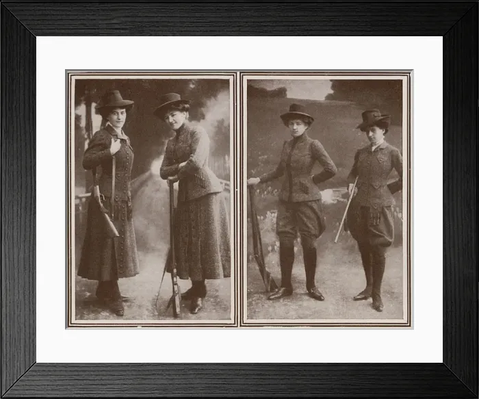 Framed Print : Photo of ladies shooting costumes in the Tatler