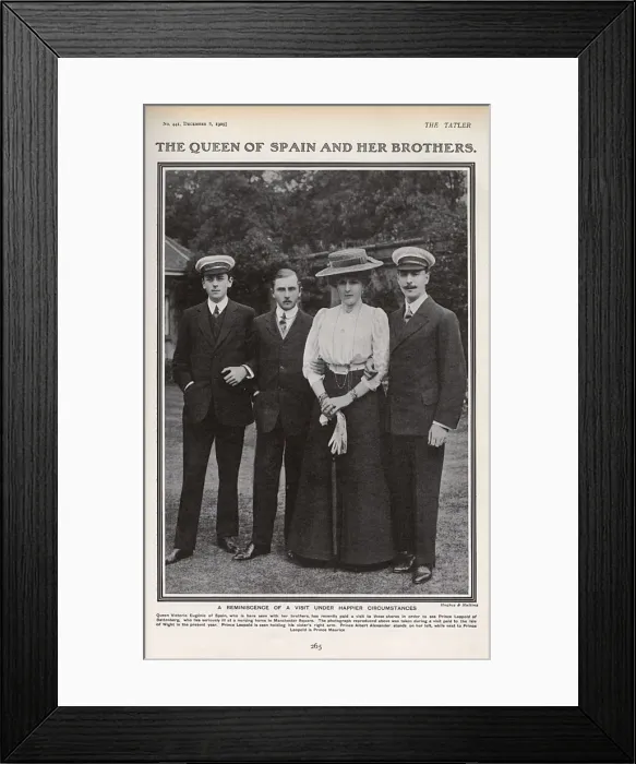 Framed Print : Photo of the Queen of Spain and her brothers, the Tatler Framed Print : Photo of the Queen of Spain and her brothers, the Tatler