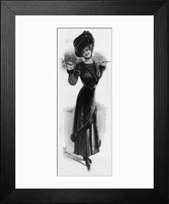 Framed Print : Illustration of a becoming skating costume in the Tatler Framed Print : Illustration of a becoming skating costume in the Tatler