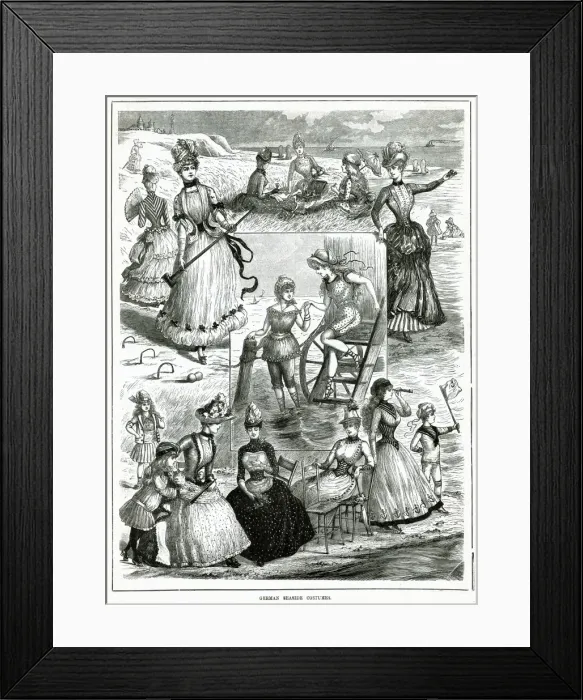 Framed Print : German seaside costumes 1885