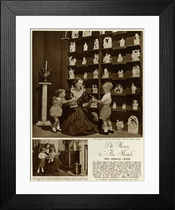 Framed Print : Mrs Gerald Legge with young sons Rupert and William Framed Print : Mrs Gerald Legge with young sons Rupert and William