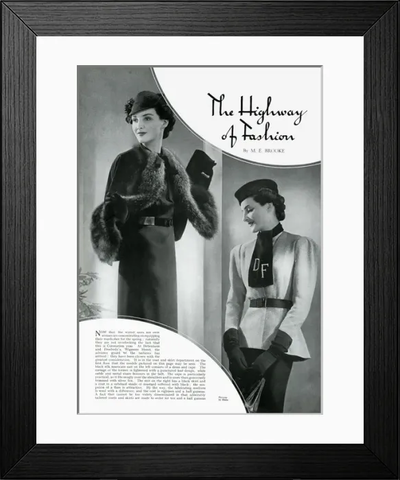 Framed Print : Model wearing spring clothing 1937