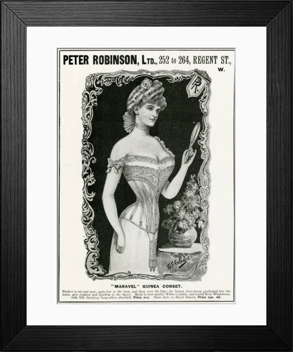 Framed Print : Advert for Peter Robinsons corset 1901 Framed Print : Advert for Peter Robinsons corset 1901
