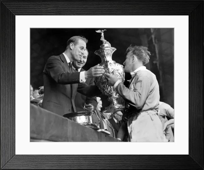 Framed Print : Duke of Edinburgh presenting trophy at Rugby League final Framed Print : Duke of Edinburgh presenting trophy at Rugby League final