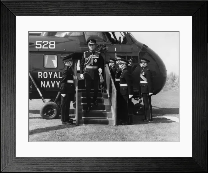 Framed Print : Duke of Edinburgh arriving - Royal Marines, Eastney Framed Print : Duke of Edinburgh arriving - Royal Marines, Eastney