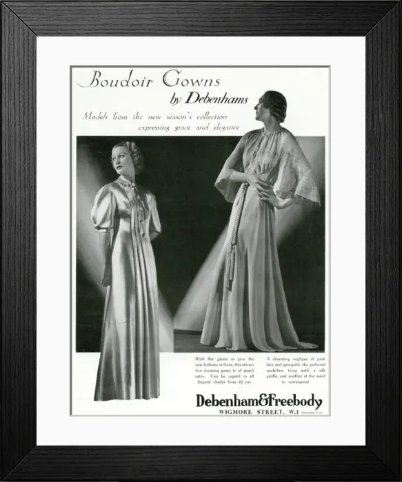 Framed Print : Advert for Debenham & Freebody dressing gown & negligee 1937 Framed Print : Advert for Debenham & Freebody dressing gown & negligee 1937