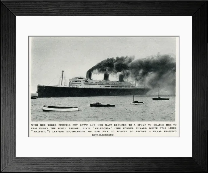 Framed Print : H. M.s Caledonia formerly Majestic 1937 Framed Print : H. M.s Caledonia formerly Majestic 1937