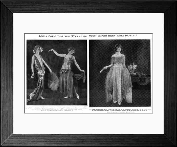 Framed Print : Lovely gown worns at the Paquin Phelps soiree dansante