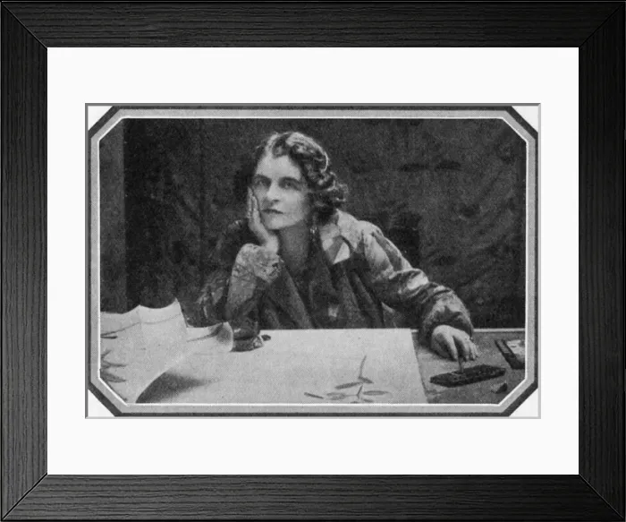 Framed Print : Lady Eileen Orde working on wallpaper designs Framed Print : Lady Eileen Orde working on wallpaper designs