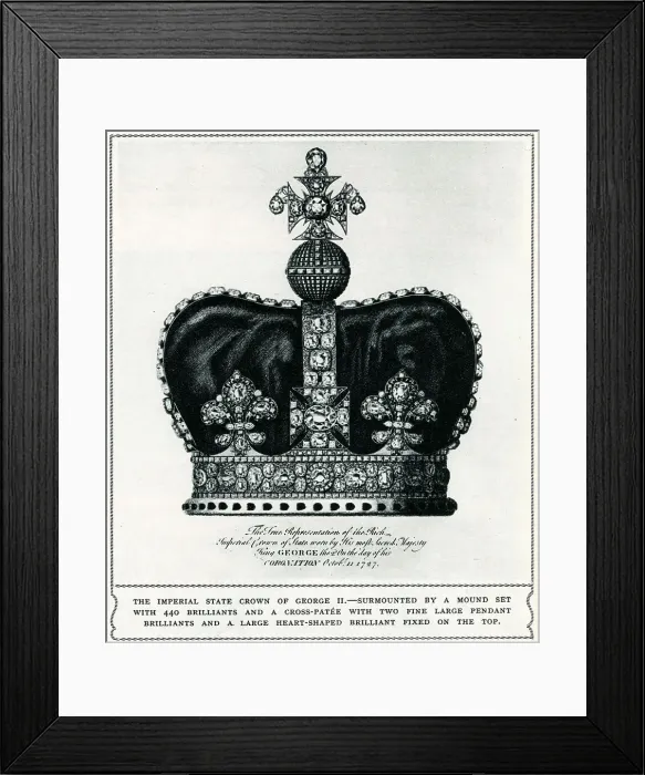 Framed Print : Imperial State Crown of George II, was crowned 1727 Framed Print : Imperial State Crown of George II, was crowned 1727