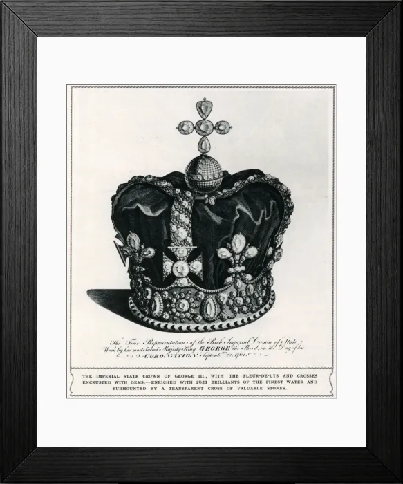 Framed Print : Imperial State Crown of George III, was crowned 1761 Framed Print : Imperial State Crown of George III, was crowned 1761