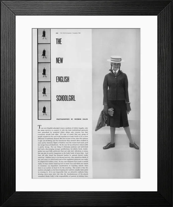 Framed Print : The New English School Girl - Felixstowe College uniform Framed Print : The New English School Girl - Felixstowe College uniform
