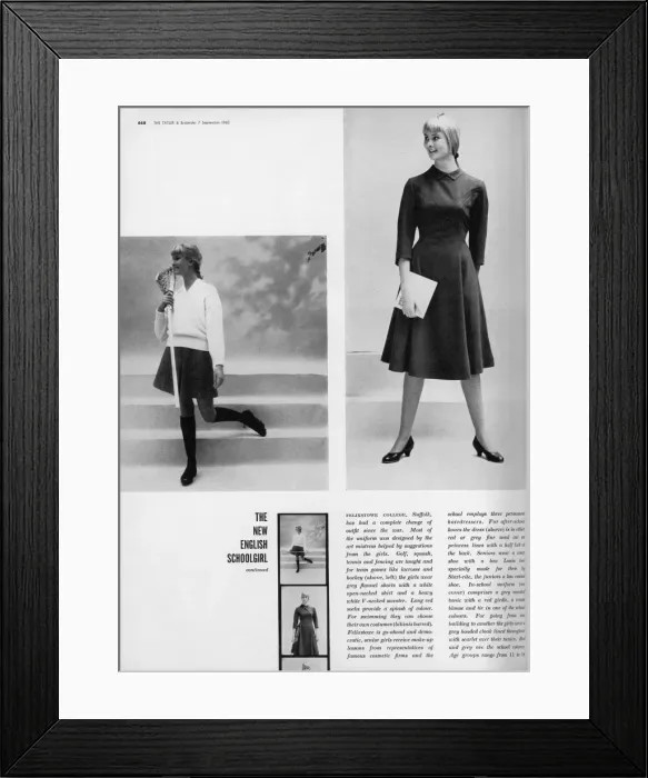 Framed Print : The New English School Girl - Felixstowe College uniform Framed Print : The New English School Girl - Felixstowe College uniform