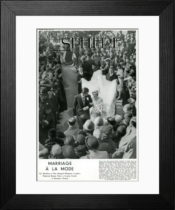 Framed Print : Sphere cover - wedding of Charles Sweeny & Margaret Whigham Framed Print : Sphere cover - wedding of Charles Sweeny & Margaret Whigham
