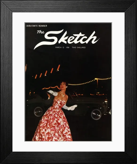 Framed Print : Sketch front cover - Debutante Number 1958 Framed Print : Sketch front cover - Debutante Number 1958