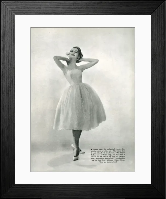 Framed Print : Acquer evening dress for a debutante, 1958 Framed Print : Acquer evening dress for a debutante, 1958