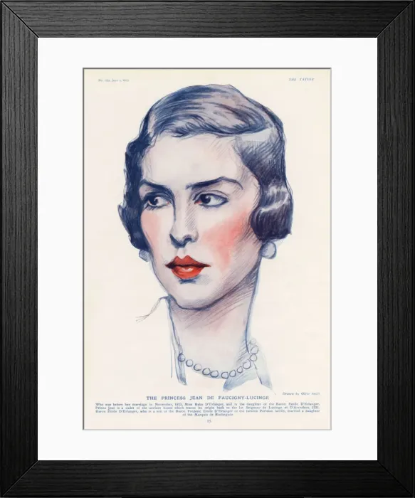 Framed Print : Princess Jean de Faucigny-Lucinge (Baba d Erlanger)