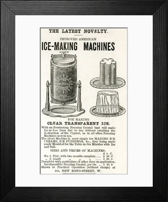 Framed Print : Ice-making machine 1883 Framed Print : Ice-making machine 1883