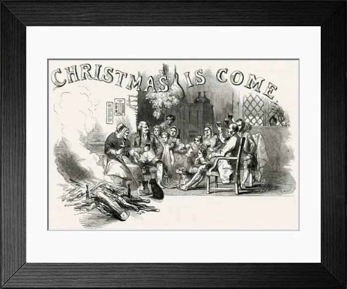 Framed Print : Christmas is Come 1850 Framed Print : Christmas is Come 1850
