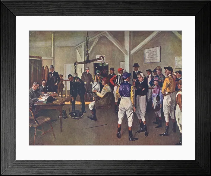 Framed Print : The Weighing Room at Hurst Park by John Lavery Framed Print : The Weighing Room at Hurst Park by John Lavery