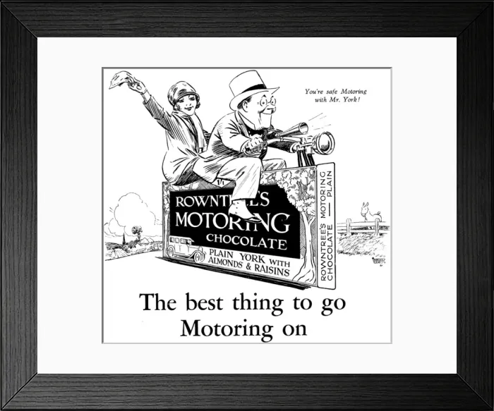 Framed Print : Rowntrees Motoring Chocolate advertisement Framed Print : Rowntrees Motoring Chocolate advertisement