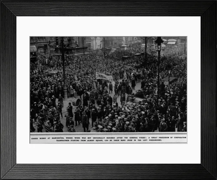 Framed Print : General Strike 1926 - procession in Manchester Framed Print : General Strike 1926 - procession in Manchester