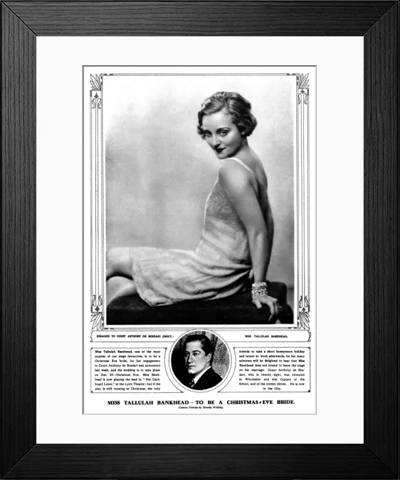 Framed Print : Photo of Miss Tallulah Bankhead in the Sketch Framed Print : Photo of Miss Tallulah Bankhead in the Sketch