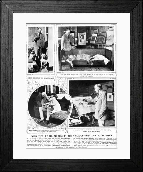 Framed Print : Photographs of Cecil Aldin in the Sketch Framed Print : Photographs of Cecil Aldin in the Sketch