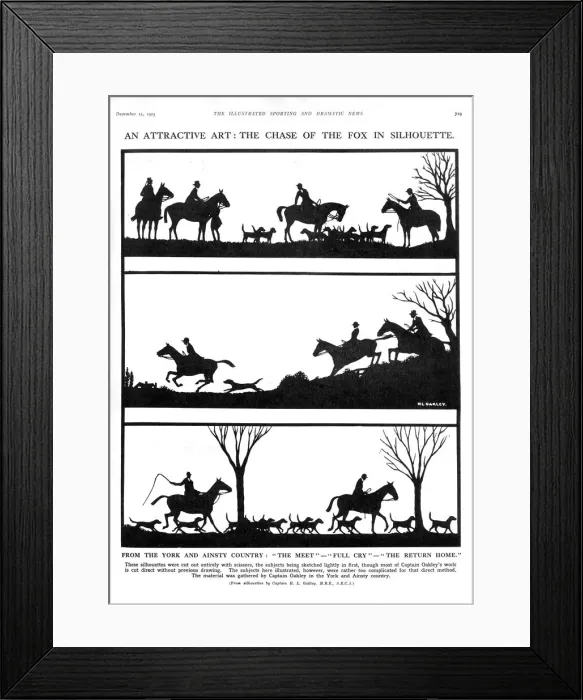 Framed Print : Silhouettes of a fox hunt in the York and Ainsty country Framed Print : Silhouettes of a fox hunt in the York and Ainsty country