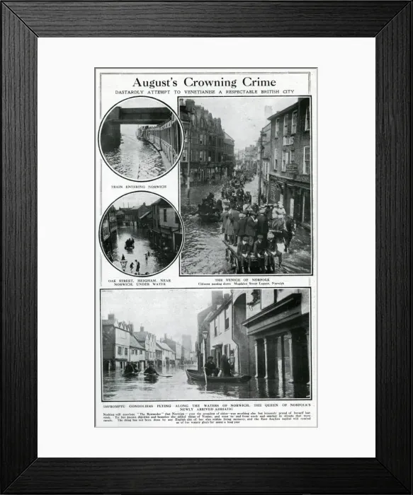 Framed Print : Norwich flooded 1912 Framed Print : Norwich flooded 1912