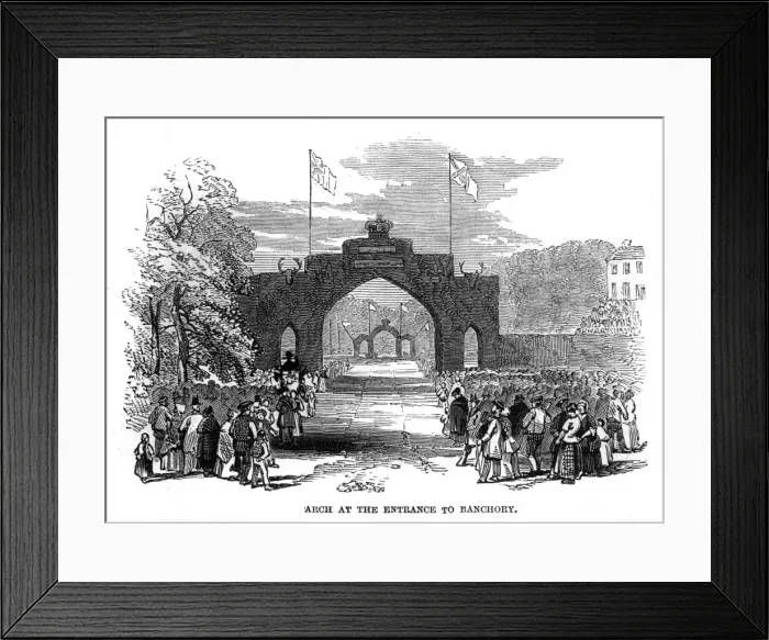 Framed Print : Royal progress to Balmoral: Banchory triumphal arch, 1848 Framed Print : Royal progress to Balmoral: Banchory triumphal arch, 1848