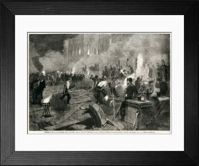 Framed Print : South Middlesex Rifles clearing ground at Burlington House Framed Print : South Middlesex Rifles clearing ground at Burlington House