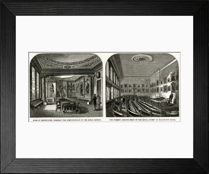 Framed Print : Meeting rooms of the Royal Society 1863