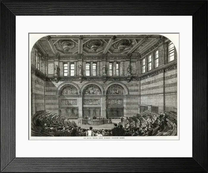 Framed Print : Lecture theatre, London University, Burlington House 1871 Framed Print : Lecture theatre, London University, Burlington House 1871