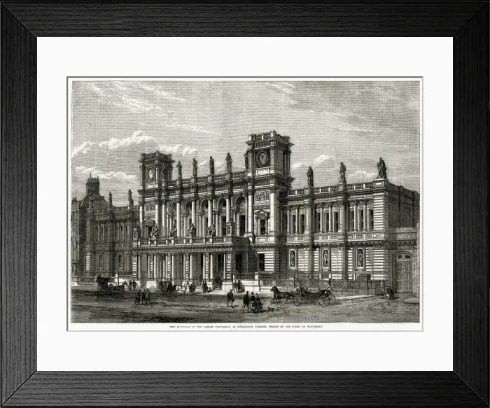 Framed Print : New buildings of London University, Burlington Gardens 1870