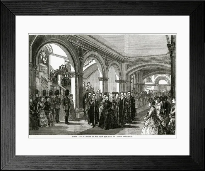 Framed Print : Queen Victoria opens new building of London University 1870 Framed Print : Queen Victoria opens new building of London University 1870