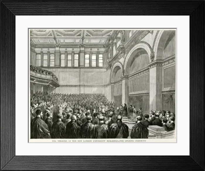 Framed Print : Queen Victoria opens new building of London University