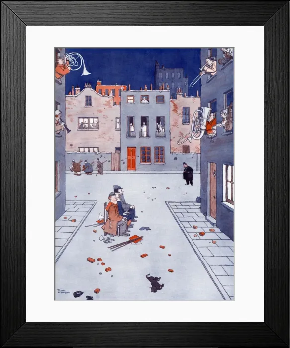 Framed Print : The Tables Turned by William Heath Robinson Framed Print : The Tables Turned by William Heath Robinson